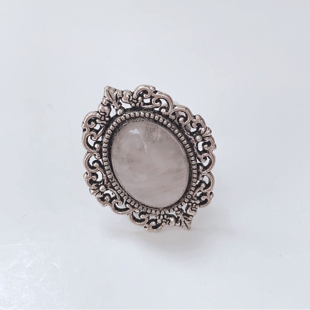 💍Beautiful Rose Quartz Natural Gemstone Ring